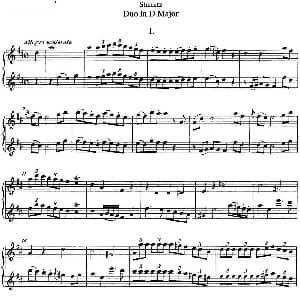 长笛曲谱 | 斯塔米茨D大调长笛二重奏 Stamitz 斯塔米茨