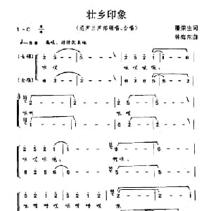 壮乡印象_合唱歌谱_词曲:潘荣生 林海东