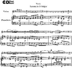 小提琴谱 | Violin Sonata in D Major 小提琴 钢琴伴奏