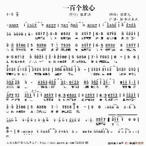 一百个放心_歌谱投稿_词曲:张瀚元 张瀚元