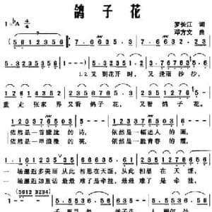 鸽子花_民歌简谱_词曲:罗长江 邓方文
