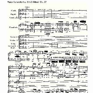 C小调钢琴第三协奏曲 Op.37 第二乐章 钢琴谱