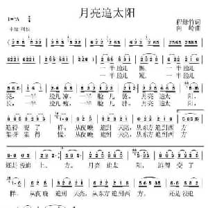 月亮追太阳_通俗唱法乐谱_词曲:程绿竹 向岭