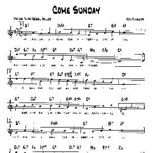 COME SUNDAY 降B爵士乐谱