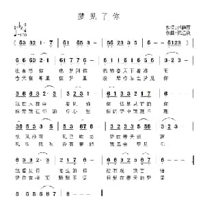 梦见了你_通俗唱法乐谱_词曲:赵静丽 祝远良