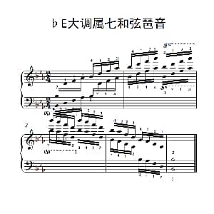 第七级17.♭E大调属七和弦琶音 钢琴谱