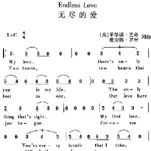 Endless Love 无尽的爱_外国歌谱_词曲: 美 莱昂诺 里奇 戴安娜 罗丝 美 莱昂诺 里奇 戴安娜 罗丝