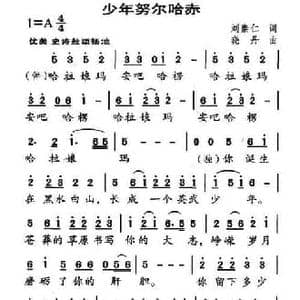 少年努尔哈赤_民歌简谱_词曲:刘崇仁 晓丹