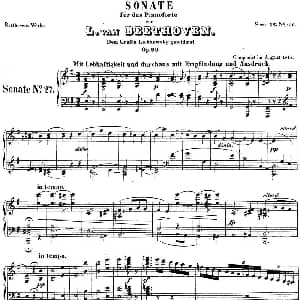 贝多芬钢琴奏鸣曲27 e小调 Op.90 E minor 钢琴谱 贝多芬
