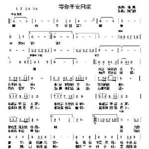 等你平安回家_歌谱投稿_词曲:陆果 郑昌群