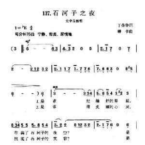 石河子之夜_民歌简谱_词曲:丁荣华 珊卡