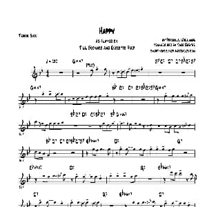 萨克斯谱 | Happy 次中音萨克斯