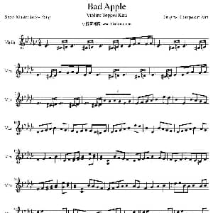 小提琴谱 | Bad Apple