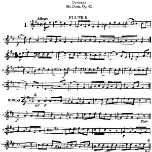 长笛曲谱 | 德维埃纳六个长笛二重奏小段Op.82 Flute 2 NO.1 Devienne 德维埃纳