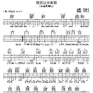 怪你过份美丽 吉他谱 张国荣 林夕 唐奕聪曲 梁青义