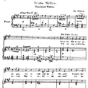 忧愁的小溪 Trube Wellen_外国歌谱_词曲: 弗雷德里克 肖邦 Frederic Chopin