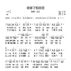 尝够了相思苦_歌曲简谱_词曲:路延成 李洁