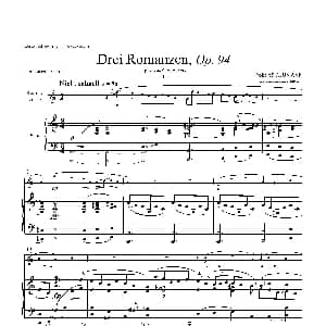 萨克斯谱 | 三首浪漫曲 Op.94 高音萨克斯 钢琴伴奏 舒曼
