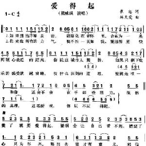 爱得起_通俗唱法乐谱_词曲:崔恕 林天爱