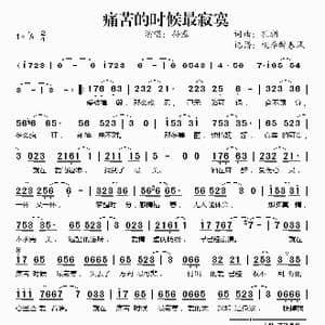 痛苦的时候最寂寞_歌谱投稿_词曲:孔朝 孔朝