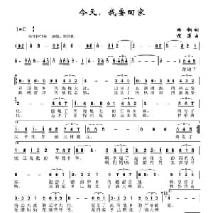 今天我要回家_通俗唱法乐谱_词曲:顾钢 程源