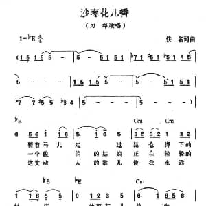 沙枣花儿香_通俗唱法乐谱