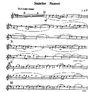 萨克斯谱 | Sunrise Sunset 日出日落 J 布克