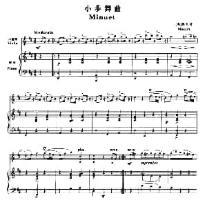 小提琴谱 | 小步舞曲 莫扎特作曲版 小提琴 钢琴伴奏 奥 莫扎特
