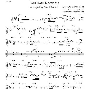 萨克斯谱 | You Don't Know Me 中音萨克斯谱