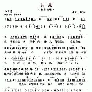 月亮_歌曲简谱_词曲:唐龙 唐龙