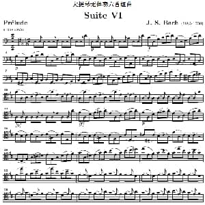 巴赫 大提琴无伴奏六首组曲 Suite Ⅵ 巴赫