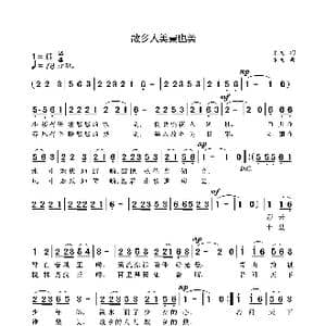 故乡人美景也美_歌曲简谱_词曲:袁龙 袁龙