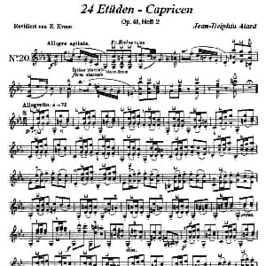 小提琴谱 | 让 德尔菲 阿拉尔 12首小提琴隨想练习曲之20