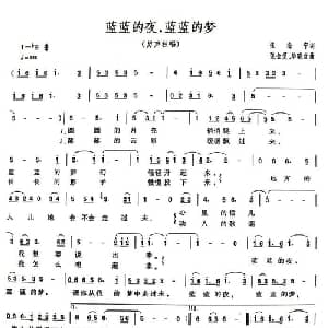 蓝蓝的夜,蓝蓝的梦_通俗唱法乐谱_词曲:张海宁 张全复 毕晓世