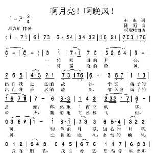 啊月亮！啊晚风！_歌谱投稿_词曲:王森 陆范