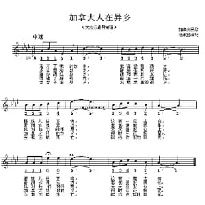 加拿大人在异乡 加拿大 _外国歌谱_词曲: 马淑懿 译配