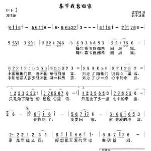 春节我要回家_民歌简谱_词曲:梁爱科 韩宁波