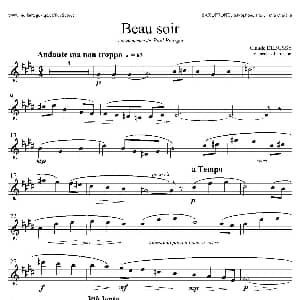 萨克斯谱 | 美丽的黄昏 1=G中音萨克斯 德彪西