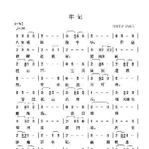 牢记_通俗唱法乐谱_词曲:清闲人 清闲人