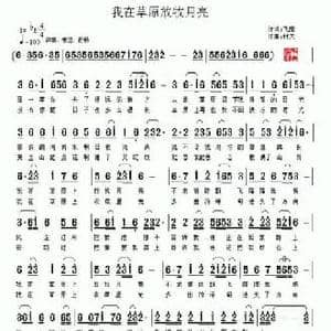 我在草原放牧月亮_民歌简谱_词曲:飞鹰 村夫