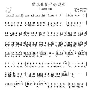梦见你悄悄的哭涕_通俗唱法乐谱_词曲:知心姐姐 邓会双