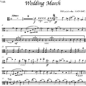 Wedding March 中提琴分谱 F.Mendelssohn作曲版 F.Mendelssohn