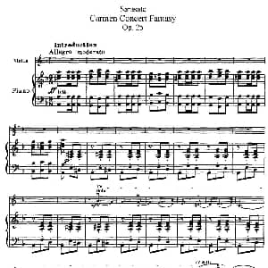 小提琴谱 | Carmen Concert Fantast Op.25 序曲 小提琴 钢琴伴奏 Sarasate 萨拉萨蒂