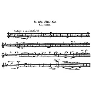 小提琴谱 | Suite of Spanish Folksongs:5 ASTURIANA 法利亚