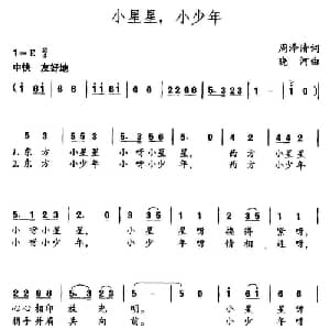 小星星,小少年_儿歌乐谱_词曲:周泽清 晓河