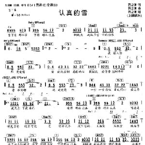 认真的雪_通俗唱法乐谱_词曲:薛之谦 薛之谦