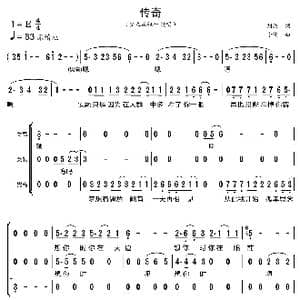 传奇_歌曲简谱_词曲:刘兵 李健