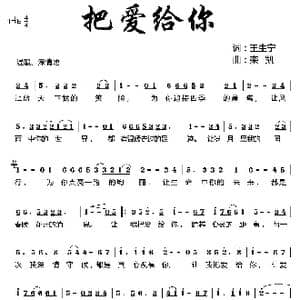 把爱给你_歌曲简谱_词曲:王生宁 栾凯