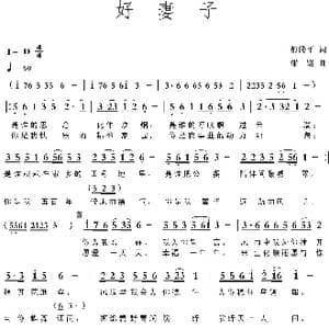 好妻子_歌曲简谱_词曲:百芒 彭修平 梁铭