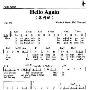 Hello Again_外国歌谱